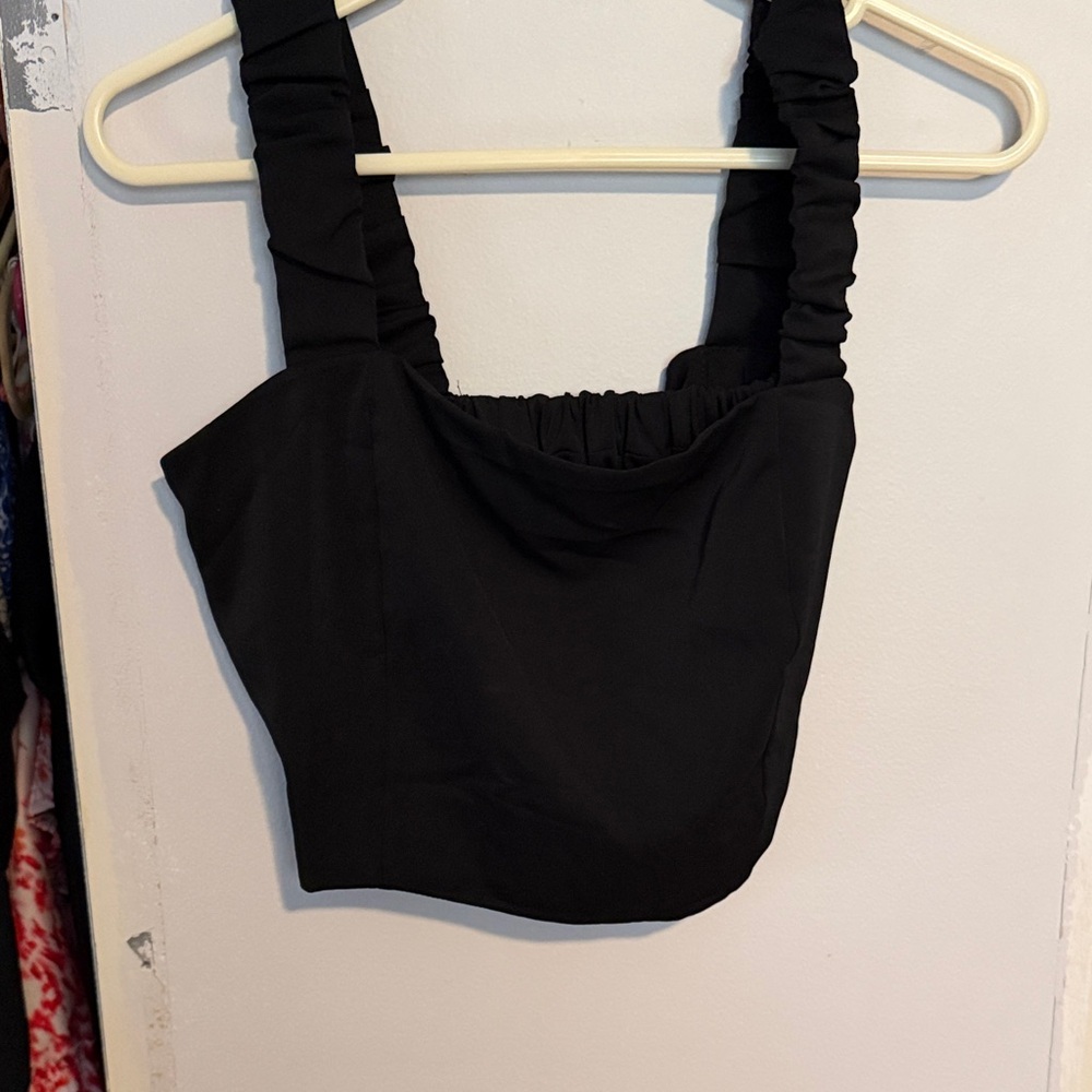 Black Ruched Women's Top